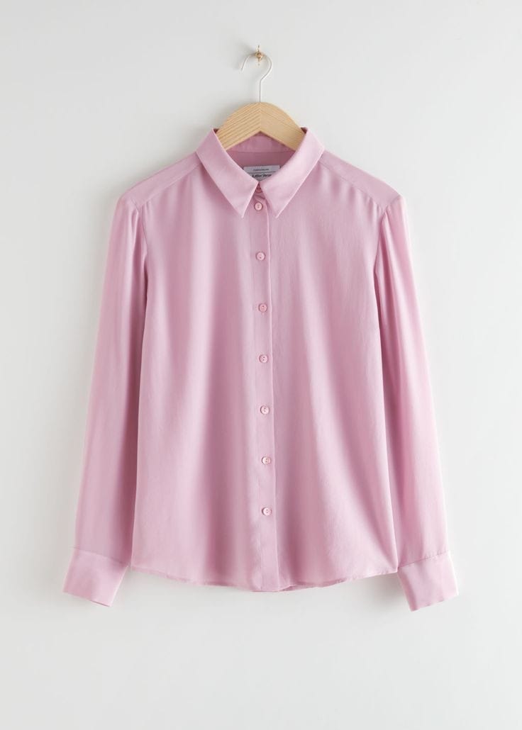 BABY PINK BUTTON DOWN SHIRT